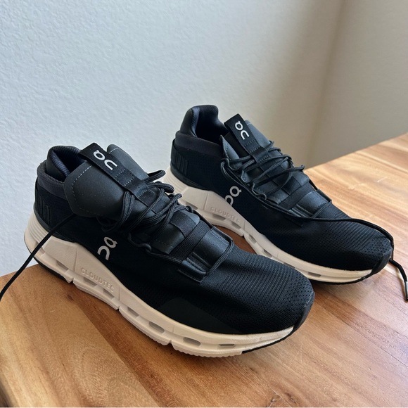 New Men’s On Cloudnova Sneakers Black White - Picture 2 of 6